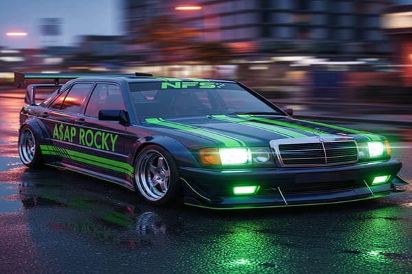 A$AP ROCKY’S ‘NEED FOR SPEED’ MERCEDES-BENZ 190 REVEALED