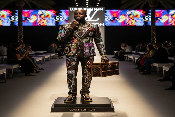 VIRGIL ABLOH STATUE PRESENTED BY LOUIS VUITTON DURING SS22 MIAMI PRESENTATION